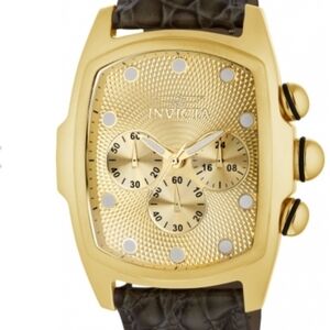 Mens ⁹Invicta Gold and Brown Chronograph Watch